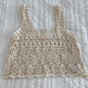 Lace crop tank top